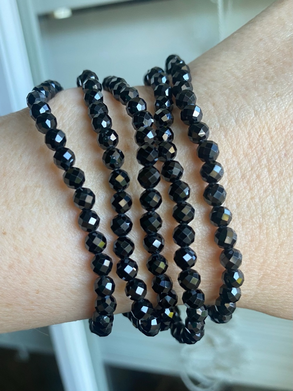 🖤 4mm Faceted Black Spinel Crystal Bracelets 🖤
